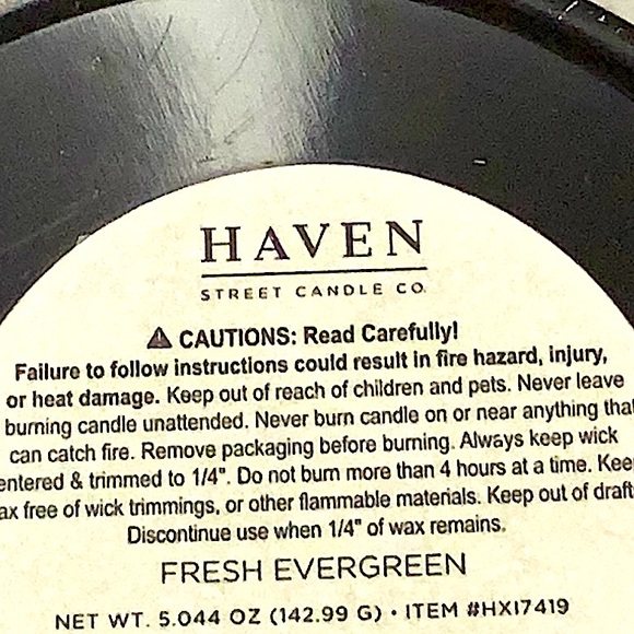 HAVEN STREET CANDLE FRESH EVERGREEN  RICHLY SCENTED 1 WICK TIN GREEN SOY WAX NEW - Picture 4 of 4